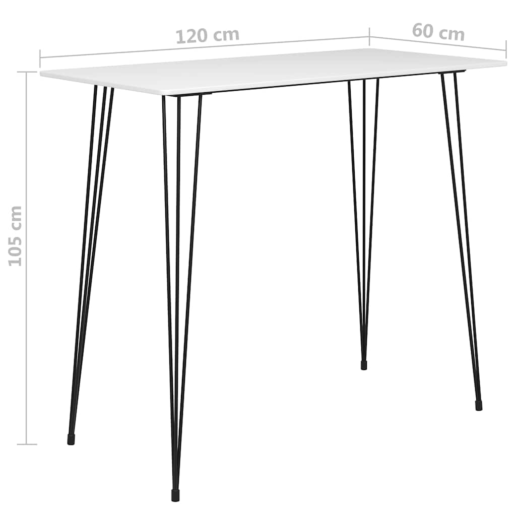 vidaXL Τραπέζι Μπαρ Λευκό 120 x 60 x 105 εκ.