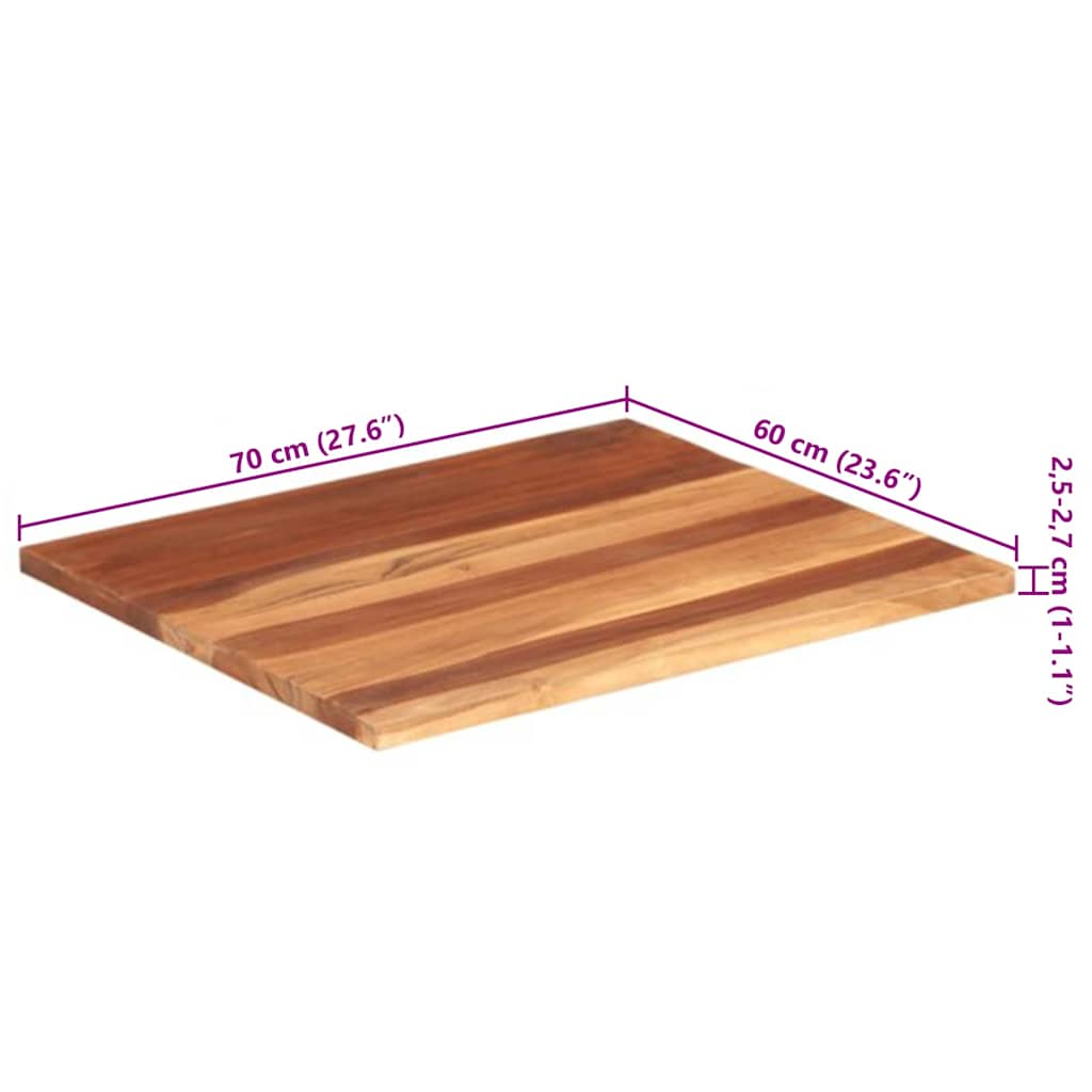 vidaXL Επιφάνεια Τραπεζιού 25-27 χιλ. 60x70 εκ. Ξύλο Ακακίας
