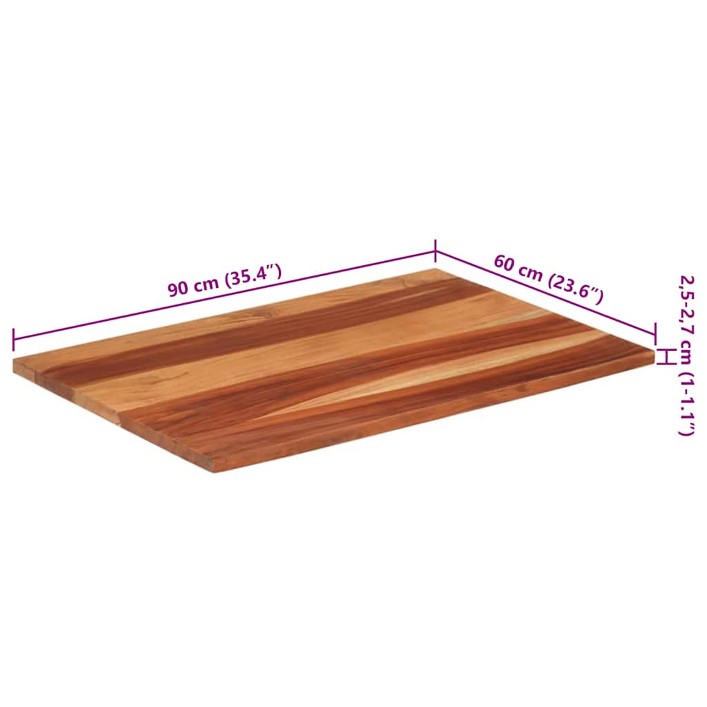 vidaXL Επιφάνεια Τραπεζιού 25-27 χιλ. 60x90 εκ. Ξύλο Ακακίας