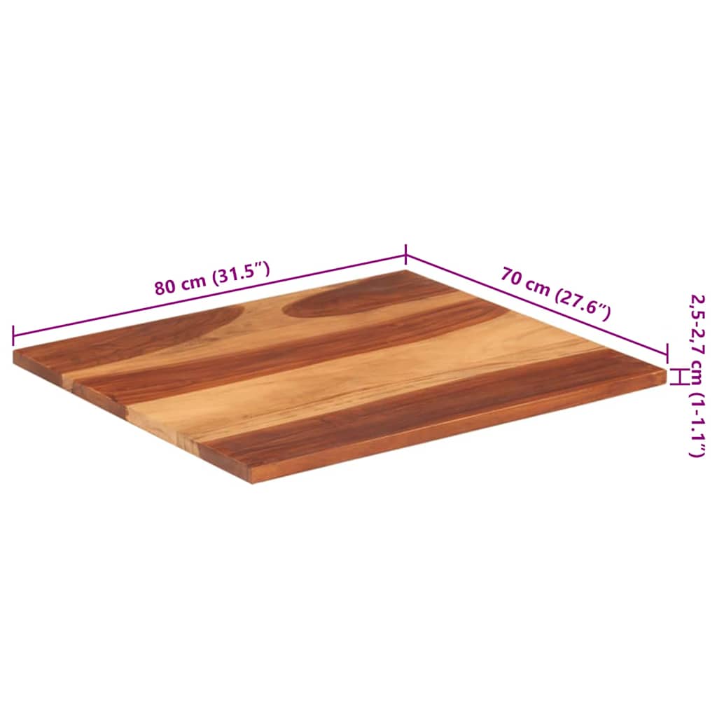 vidaXL Επιφάνεια Τραπεζιού Στρογγυλή 25-27 χιλ. 70x90 εκ. Ξύλο Ακακίας