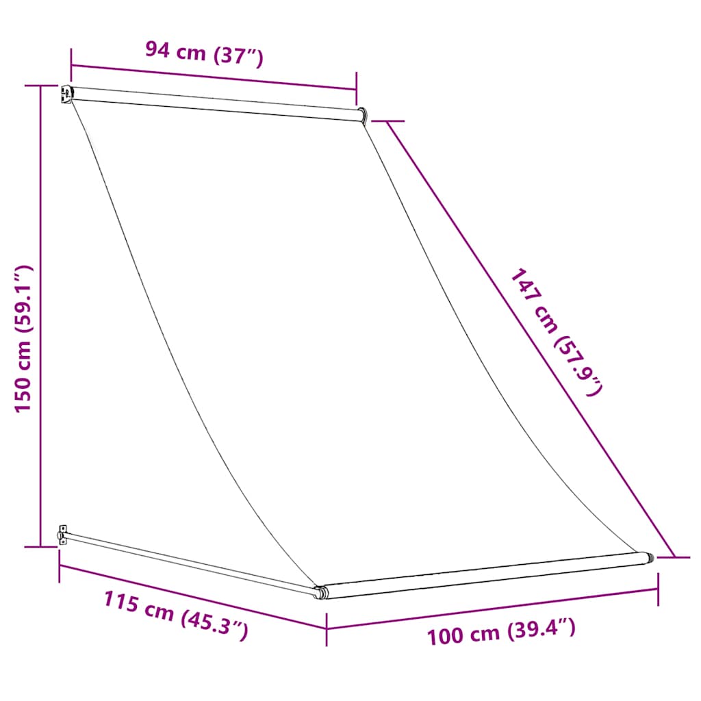 vidaXL Τέντα Συρόμενη Μπλε / Λευκό 100 x 150 εκ.