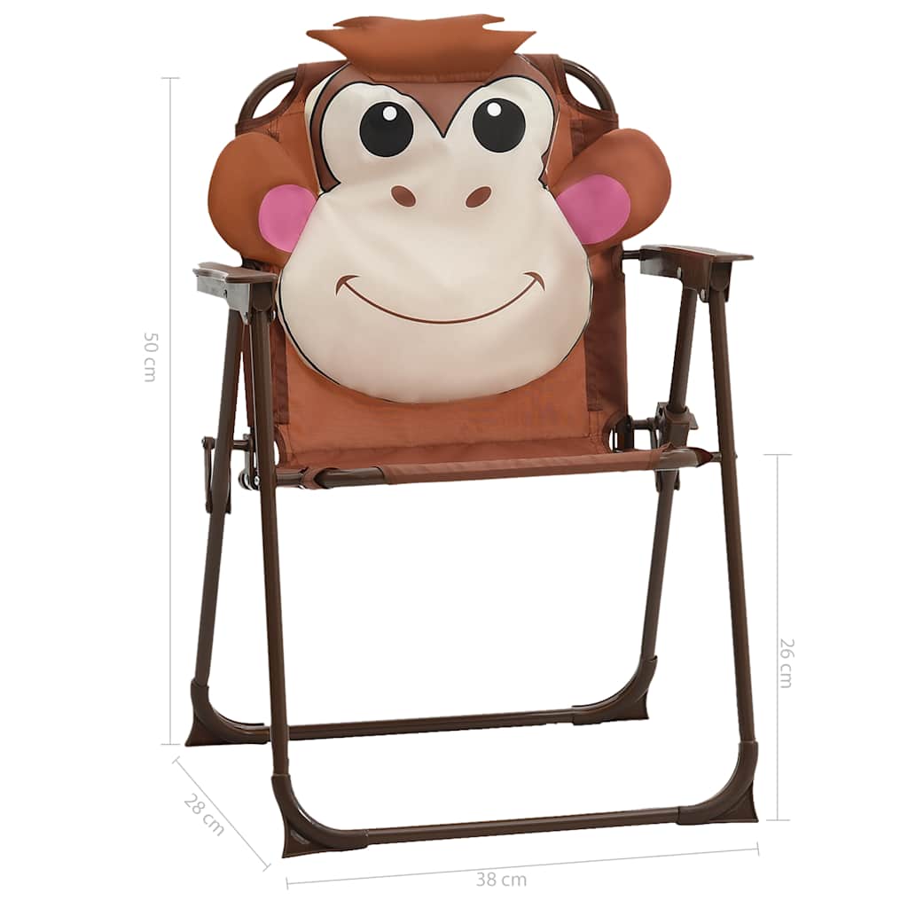 vidaXL Σετ Επίπλων Bistro Κήπου Παιδικό 3 τεμ. Καφέ με Ομπρέλα