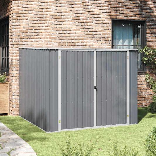 vidaXL Αποθήκη Κήπου Γκρι 195 x 198 x 159 εκ. από Γαλβανισμένο Ατσάλι