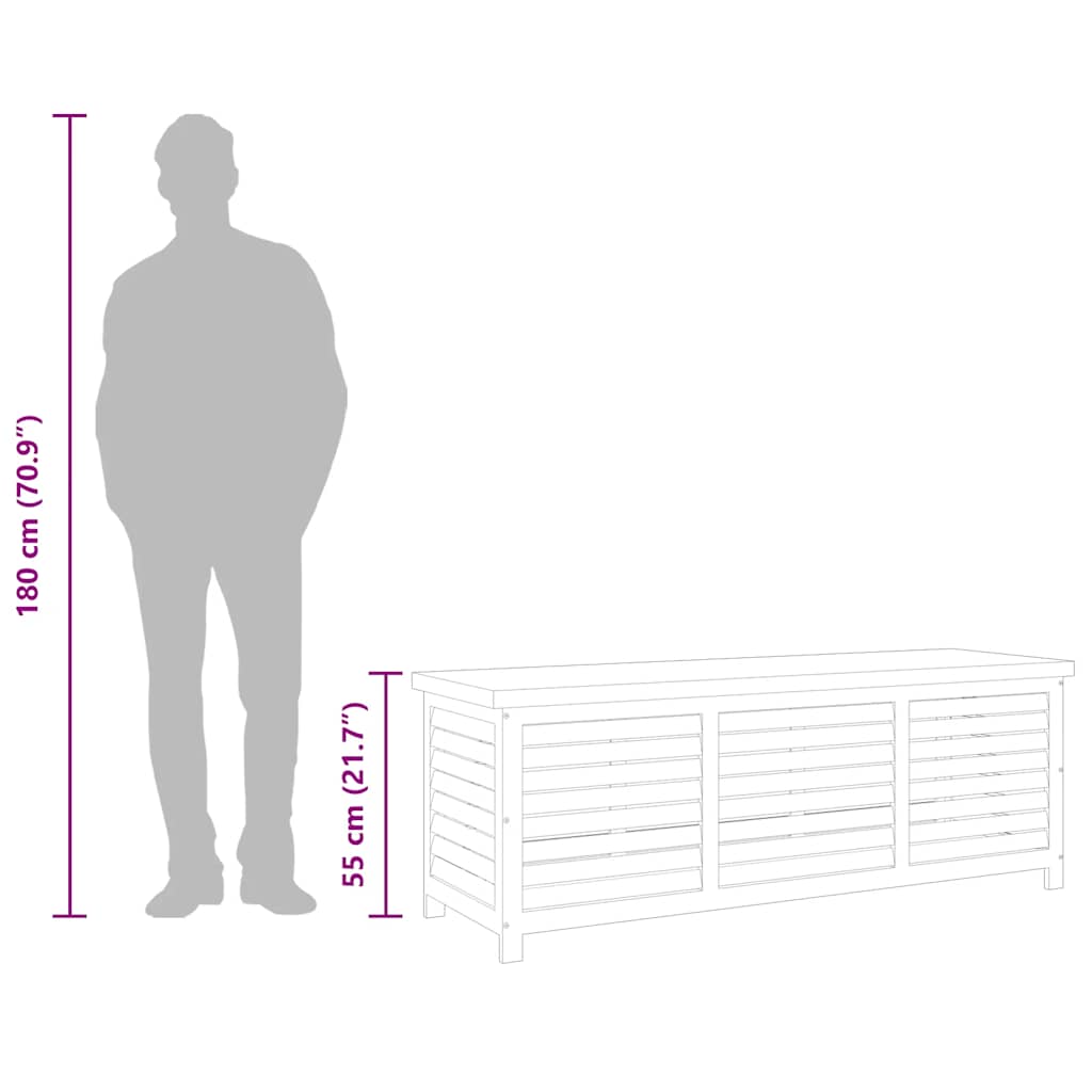 vidaXL Μπαούλο Αποθήκευσης Κήπου 150x50x55 εκ. Μασίφ Ξύλο Ευκαλύπτου