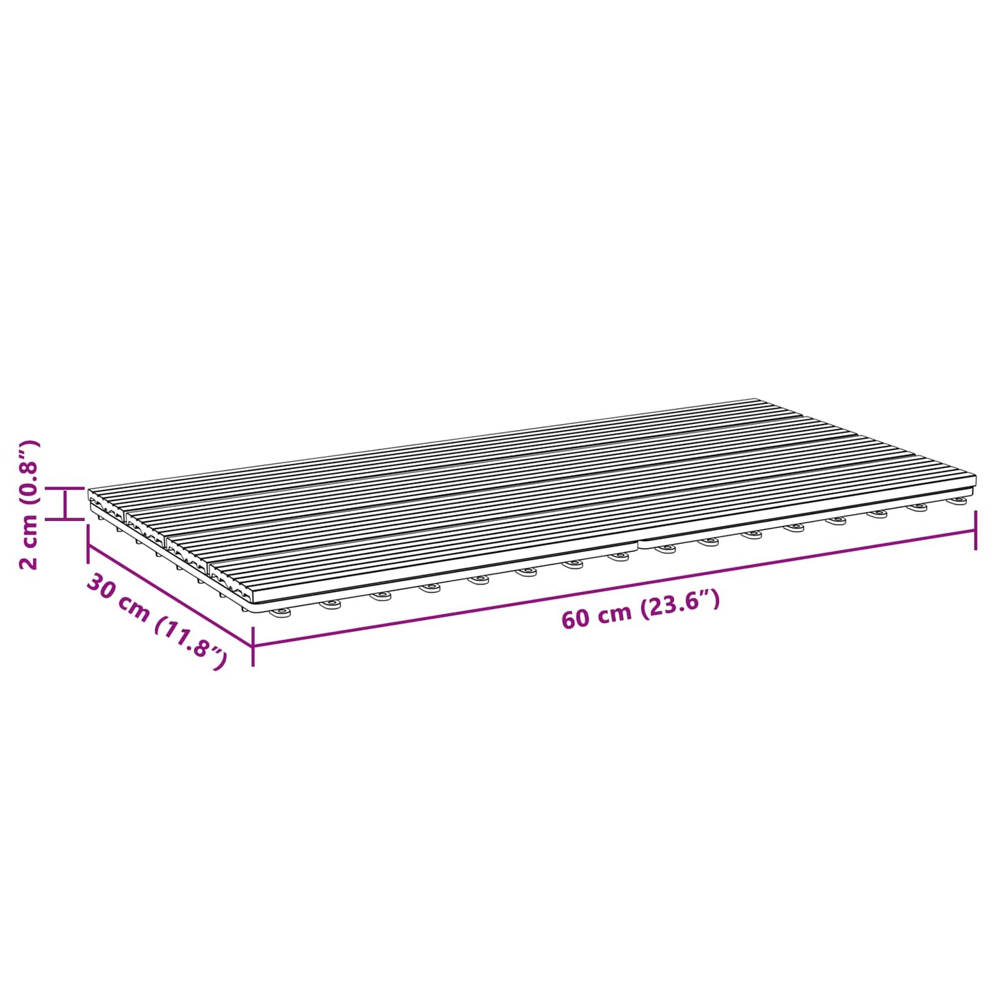 vidaXL Πλάκα Κατασκευής 6 pcs Γκρι 60 x 30 cm WPC