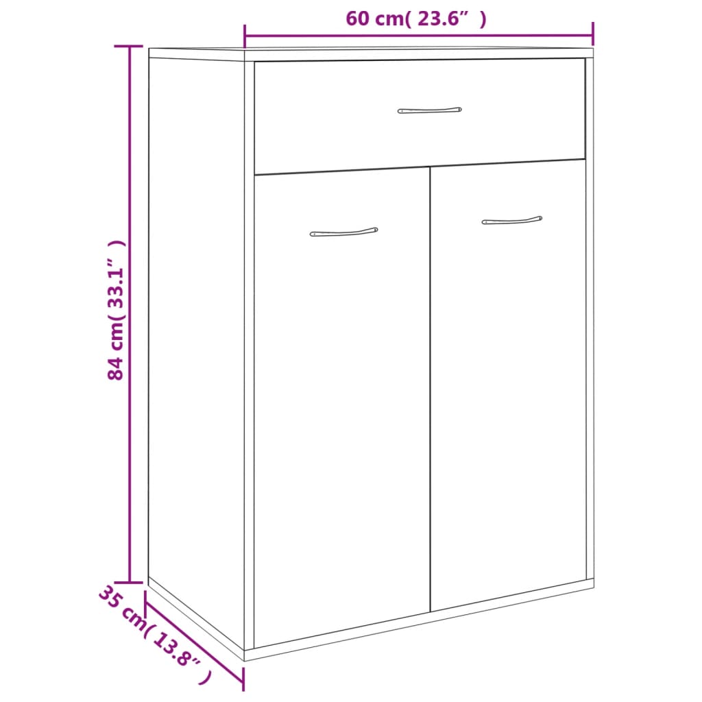 vidaXL Παπουτσοθήκη Sonoma Δρυς 60 x 35 x 84 εκ. από Επεξ. Ξύλο