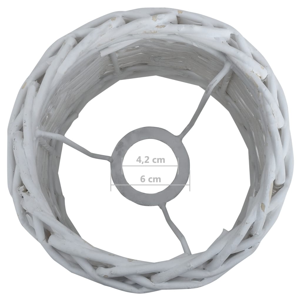 vidaXL Καπέλο Φωτιστικού Λευκό 25 x 17 εκ. από Wicker