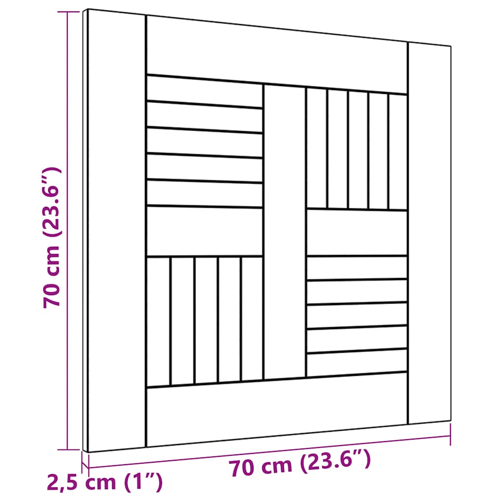 vidaXL Επιφάνεια Τραπεζιού 70 x 70 x 2,5 εκ. από Μασίφ Ξύλο Teak