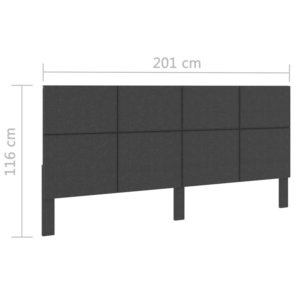 vidaXL Κεφαλάρι Σκούρο Γκρι 200 x 200 εκ. Υφασμάτινο