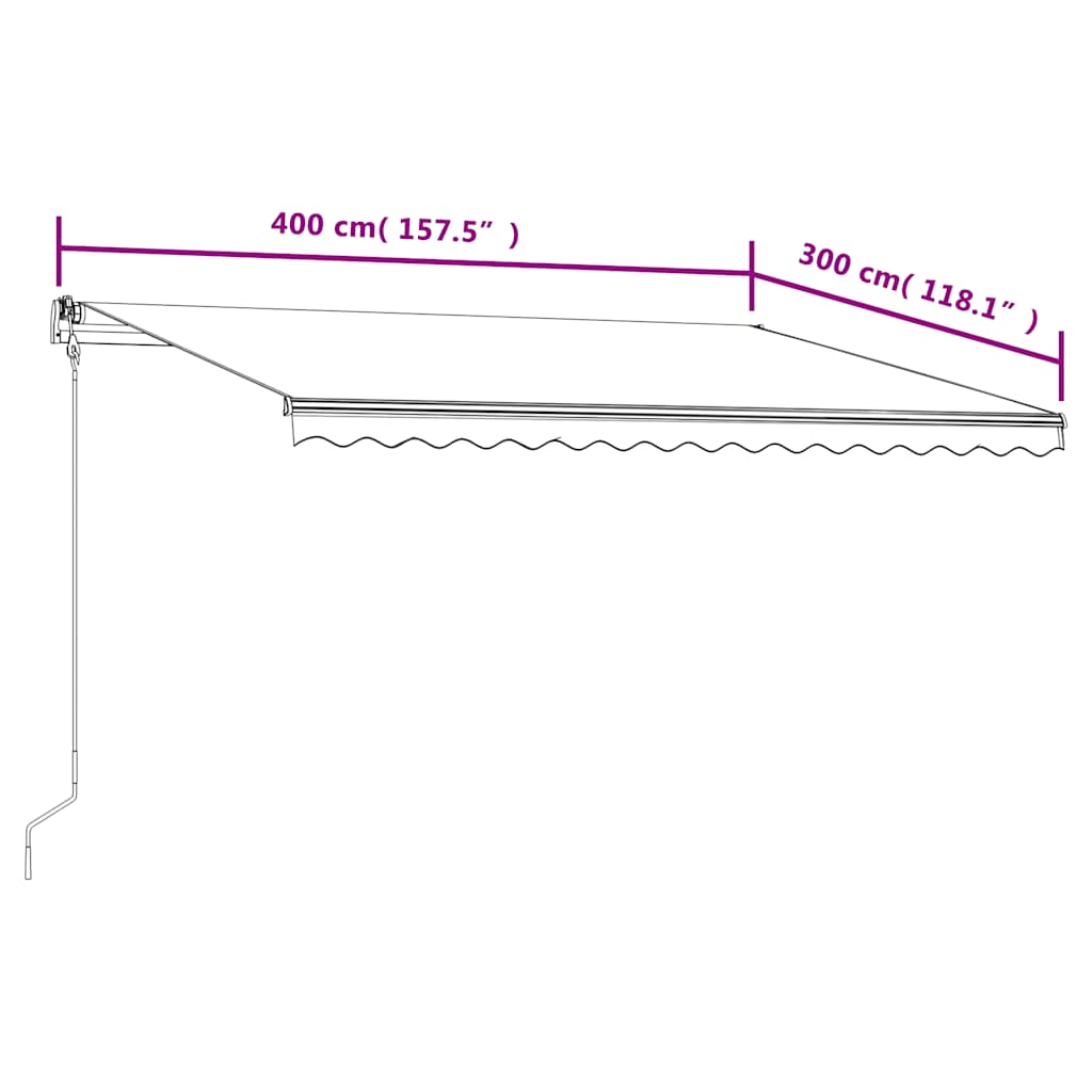 vidaXL Τέντα Συρόμενη Αυτόματη Πορτοκαλί / Καφέ 400 x 300 εκ.
