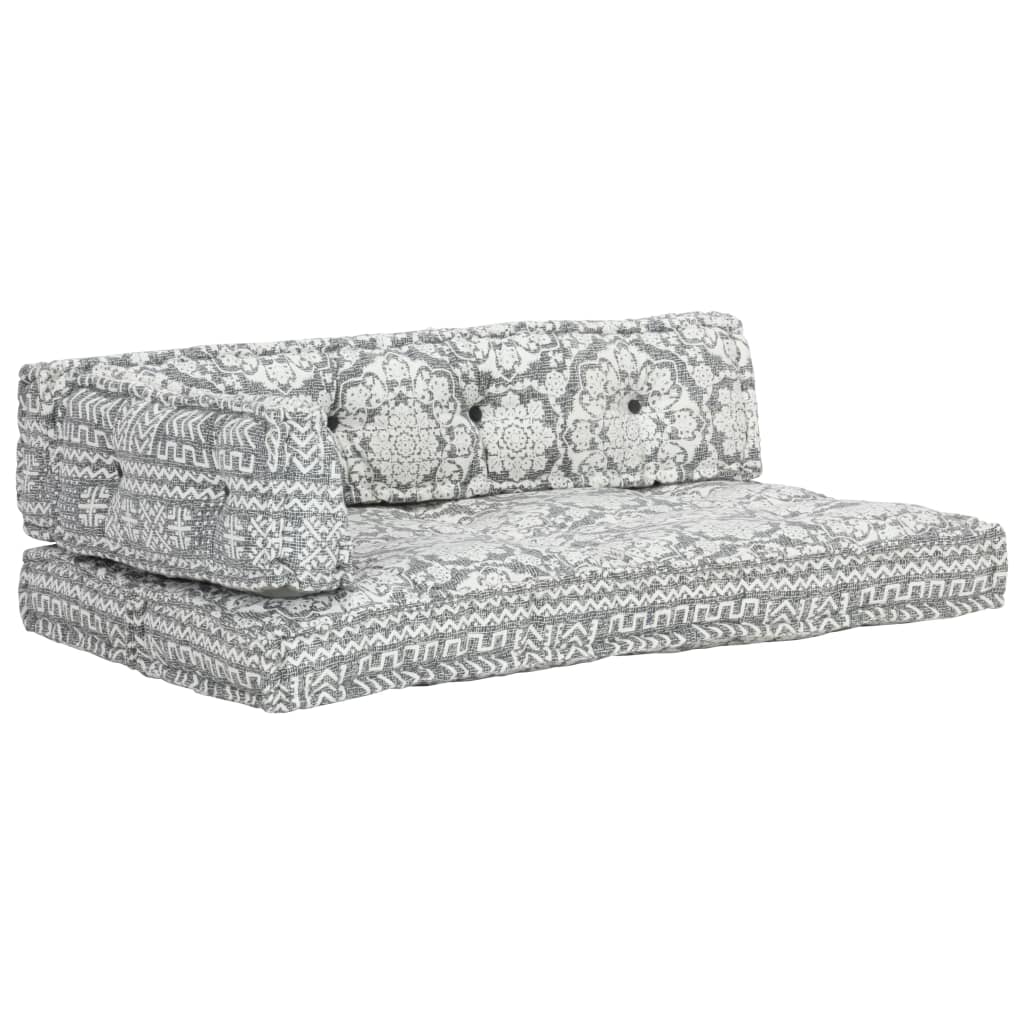 vidaXL Μαξιλάρι για Καναπέ Παλέτας Ανοιχτό Γκρι Patchwork Υφασμάτινο