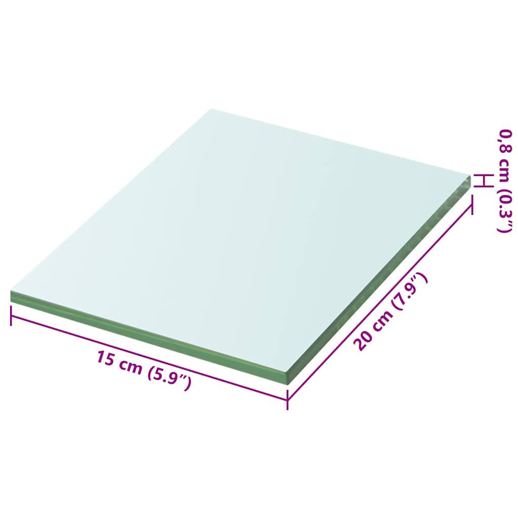 vidaXL Ράφια Πάνελ 2 τεμ. Διάφανα 20 x 15 εκ. Γυάλινα