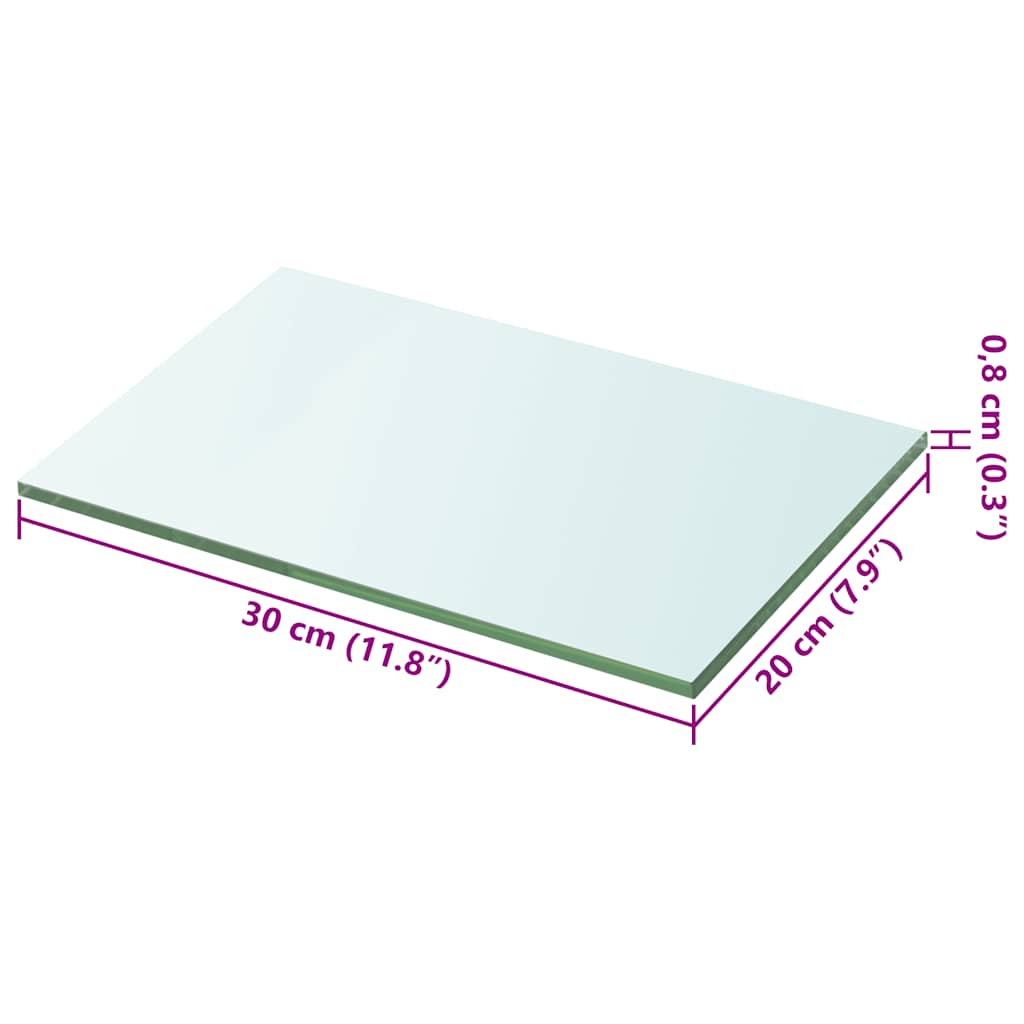 vidaXL Ράφια Πάνελ 2 τεμ. Διάφανα 20 x 30 εκ. Γυάλινα