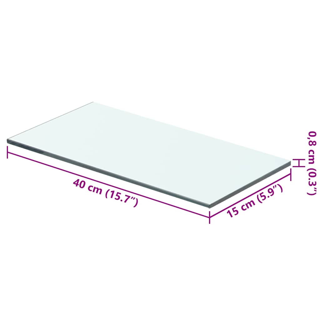 vidaXL Ράφια Πάνελ 2 τεμ. Διάφανα 40 x 15 εκ. Γυάλινα