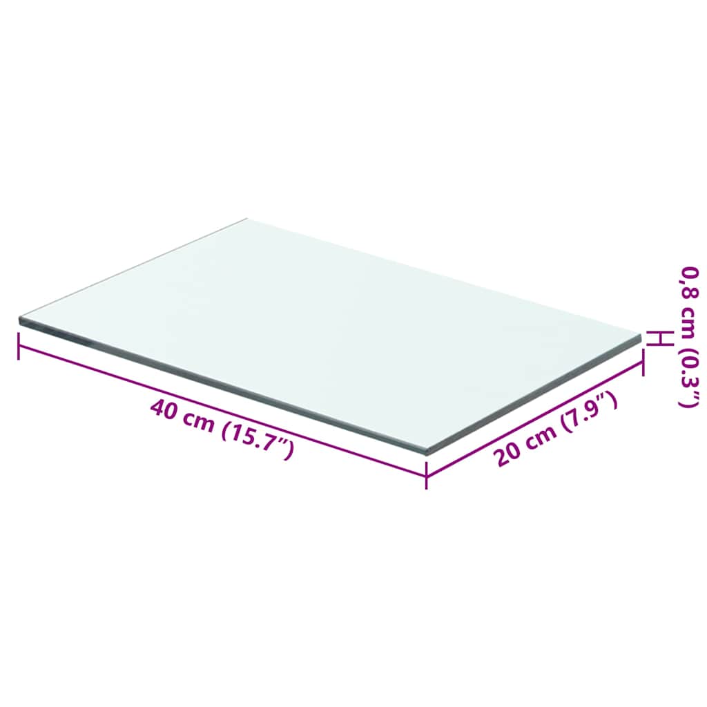 vidaXL Ράφια Πάνελ 2 τεμ. Διάφανα 40 x 20 εκ. Γυάλινα