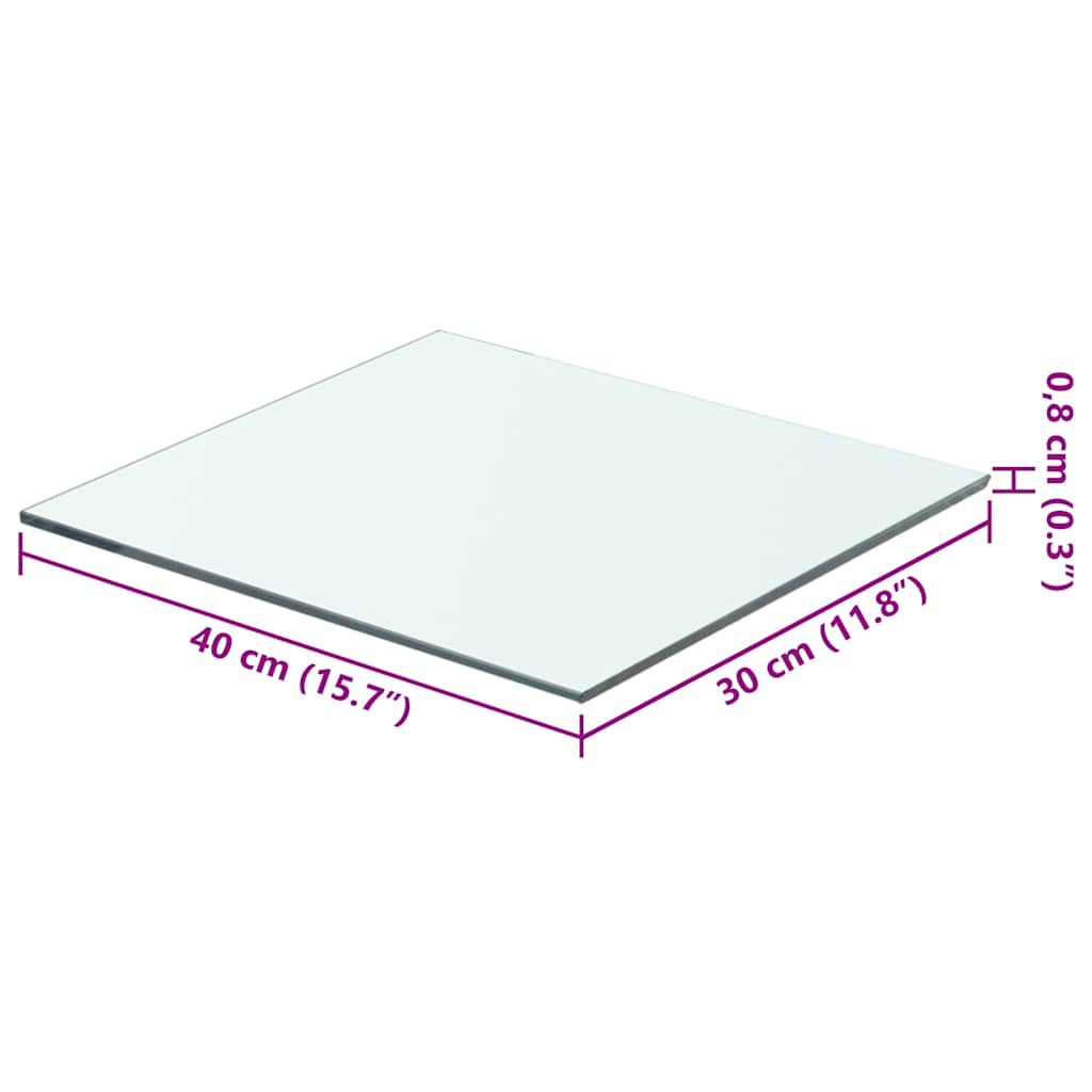 vidaXL Ράφια Πάνελ 2 τεμ. Διάφανα 40 x 30 εκ. Γυάλινα