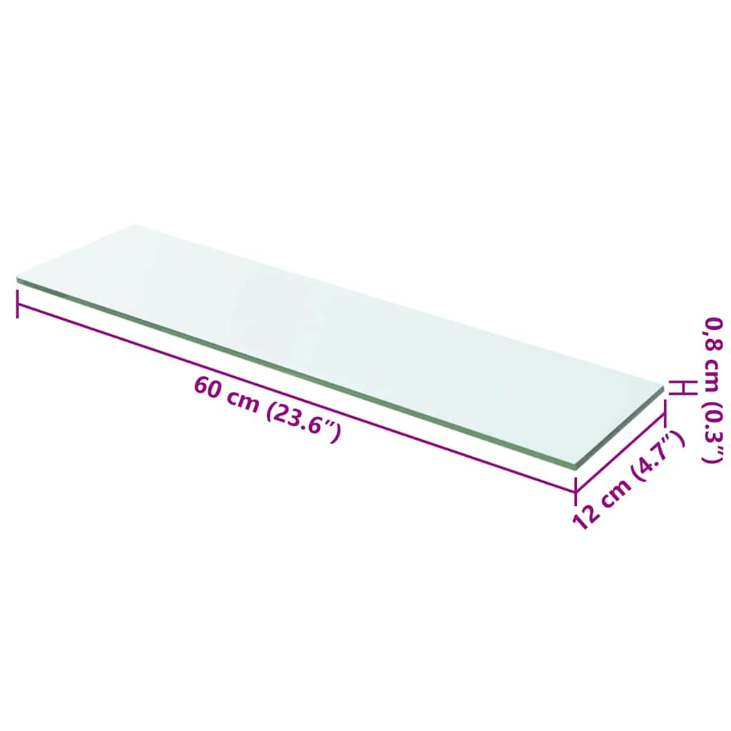 vidaXL Ράφια Πάνελ 2 τεμ. Διάφανα 60 x 12 εκ. Γυάλινα