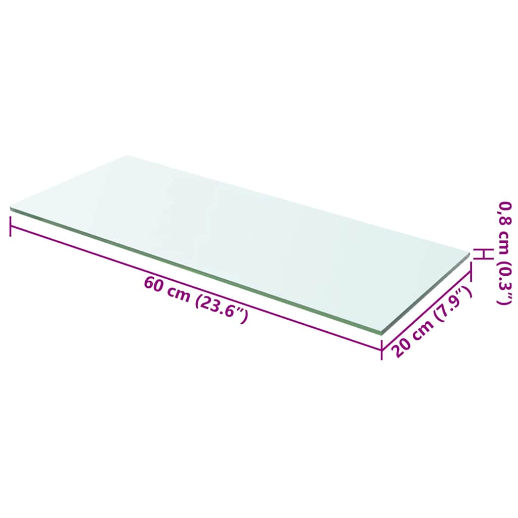 vidaXL Ράφια Πάνελ 2 τεμ. Διάφανα 60 x 20 εκ. Γυάλινα