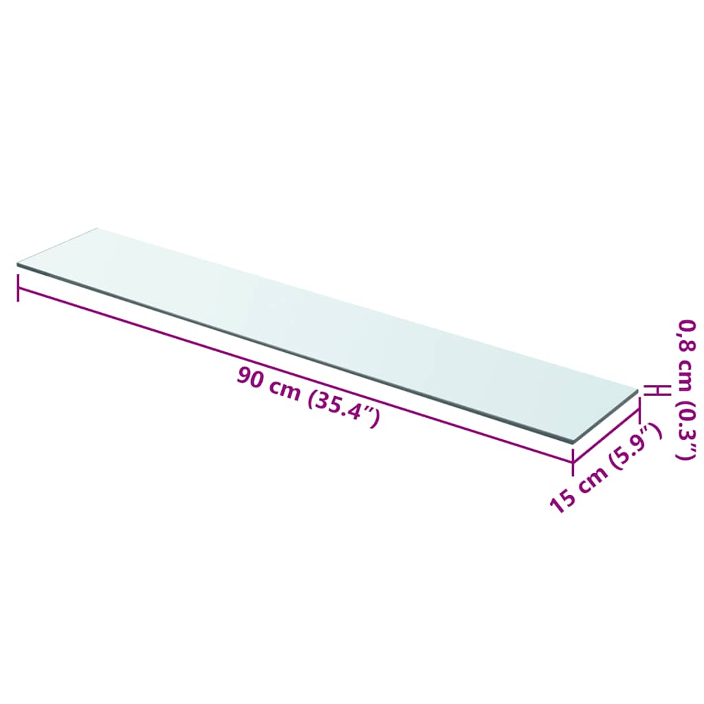 vidaXL Ράφια Πάνελ 2 τεμ. Διάφανα 90 x 15 εκ. Γυάλινα