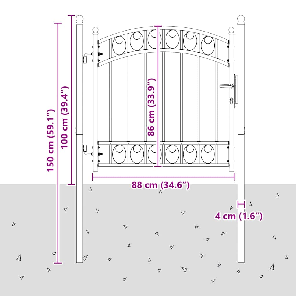 vidaXL Πόρτες περίφραξης EMMEN 104 x 86 cm Κλειδώσιμο