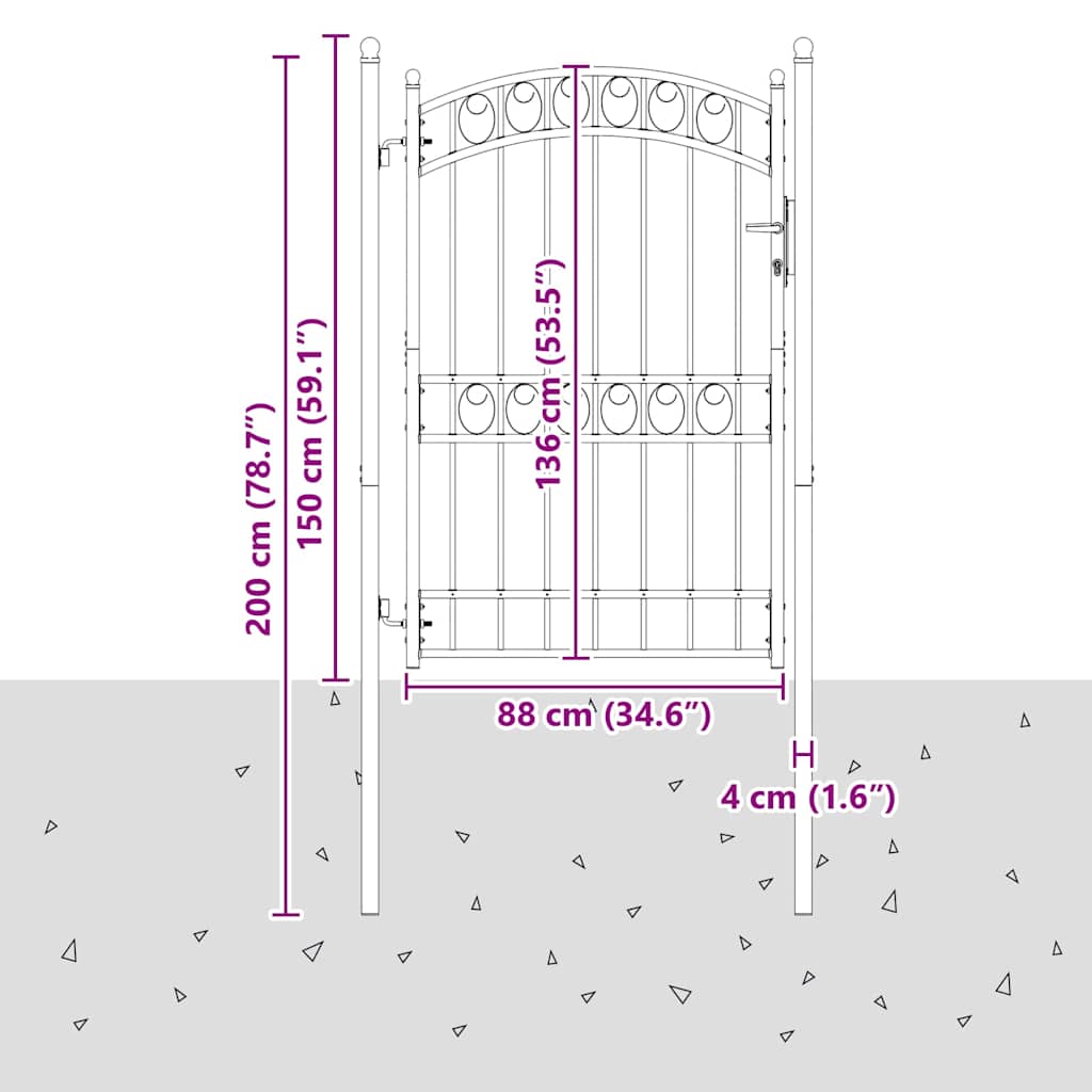 vidaXL Πόρτες περίφραξης EMMEN 104 x 136 cm Κλειδώσιμο