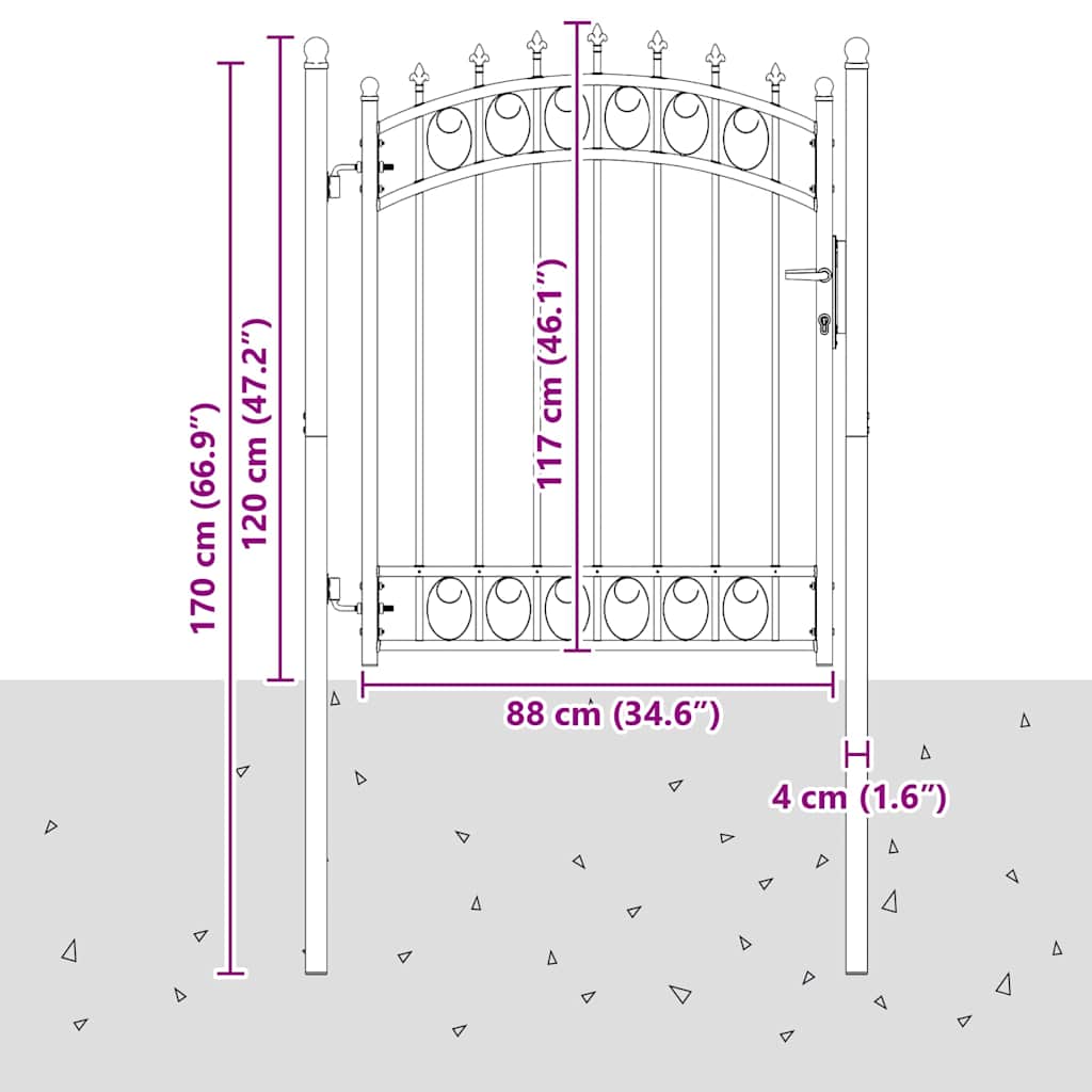 vidaXL Πόρτες περίφραξης EMMEN 104 x 117 cm Κλειδώσιμο