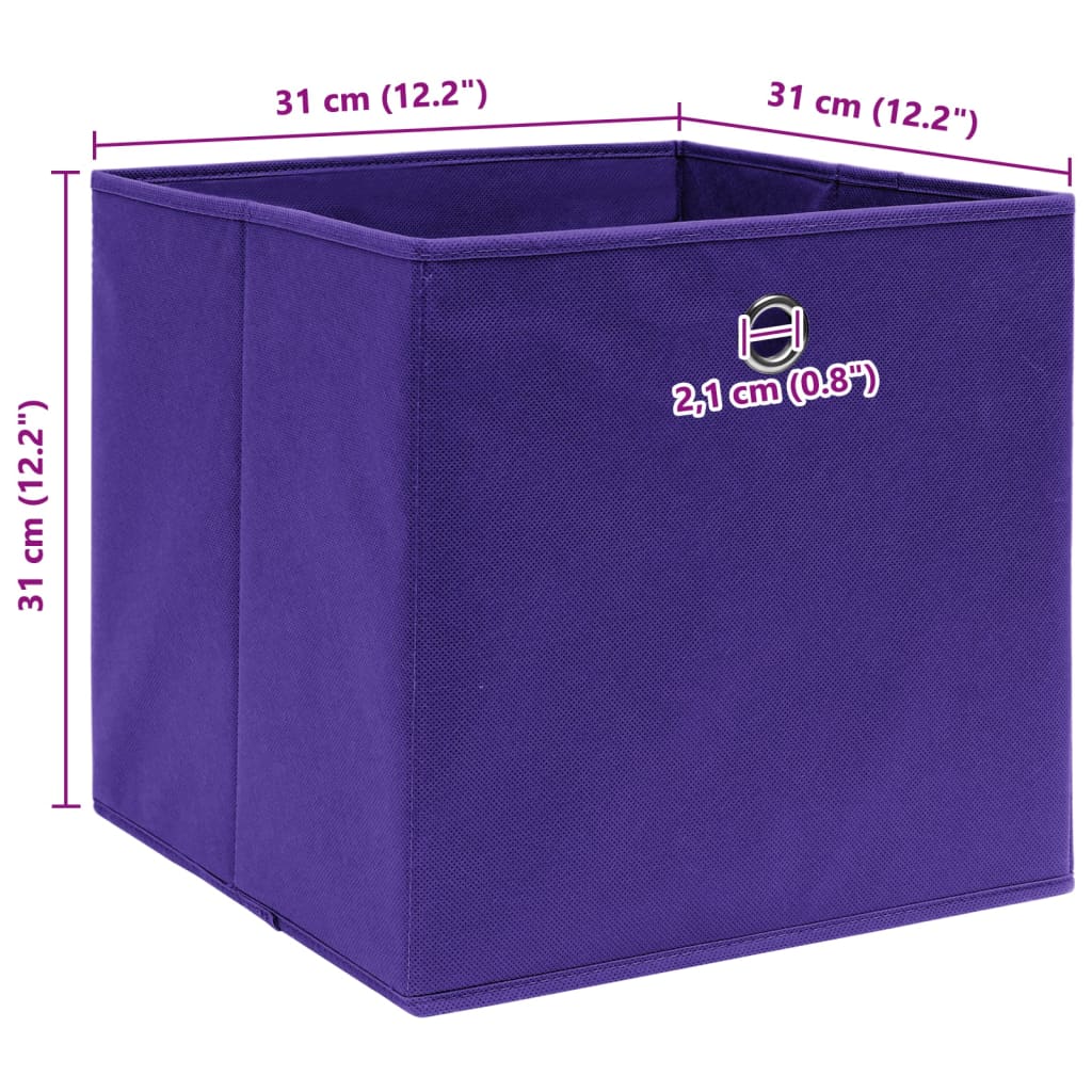 vidaXL Κουτιά Αποθήκευσης 10 τεμ. Μοβ 32 x 32 x 32 εκ. Υφασμάτινα