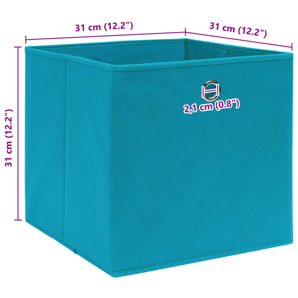 vidaXL Κουτιά Αποθήκευσης 10 τεμ. Γαλάζια 32 x 32 x 32 εκ. Υφασμάτινα