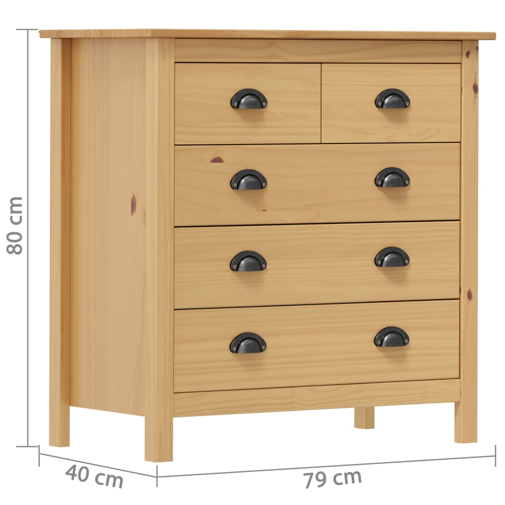 vidaXL Μπουφές Hill 79 x 40 x 80 εκ. από Μασίφ Ξύλο Πεύκου