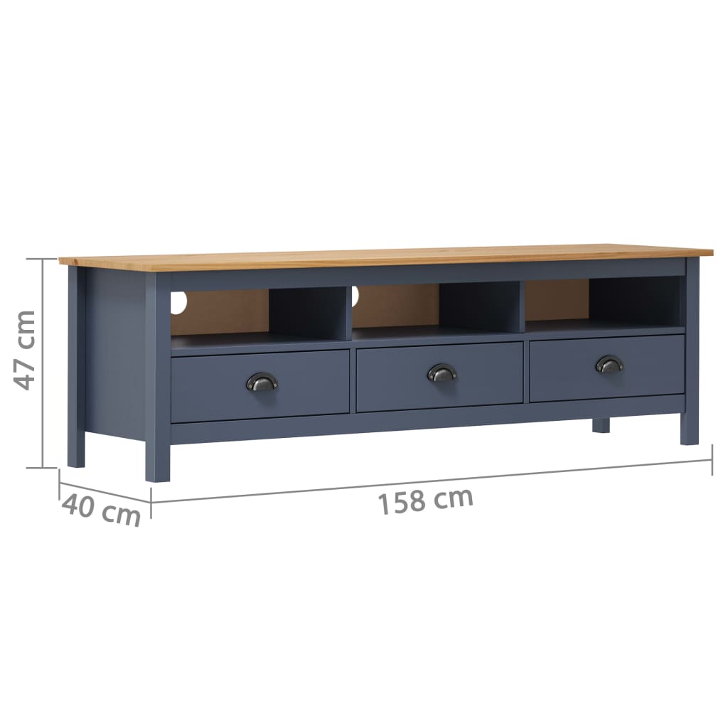 vidaXL Έπιπλο Τηλεόρασης Hill Γκρι 158x40x47 εκ. Ξύλο Πεύκου