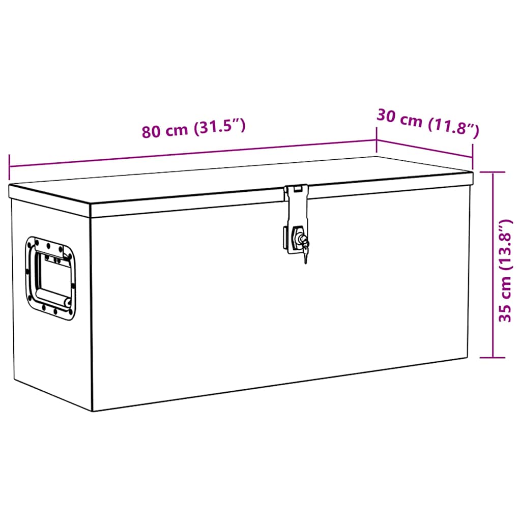 vidaXL Κουτί Αποθήκευσης Μαύρο 80 x 30 x 35 εκ. Αλουμινίου