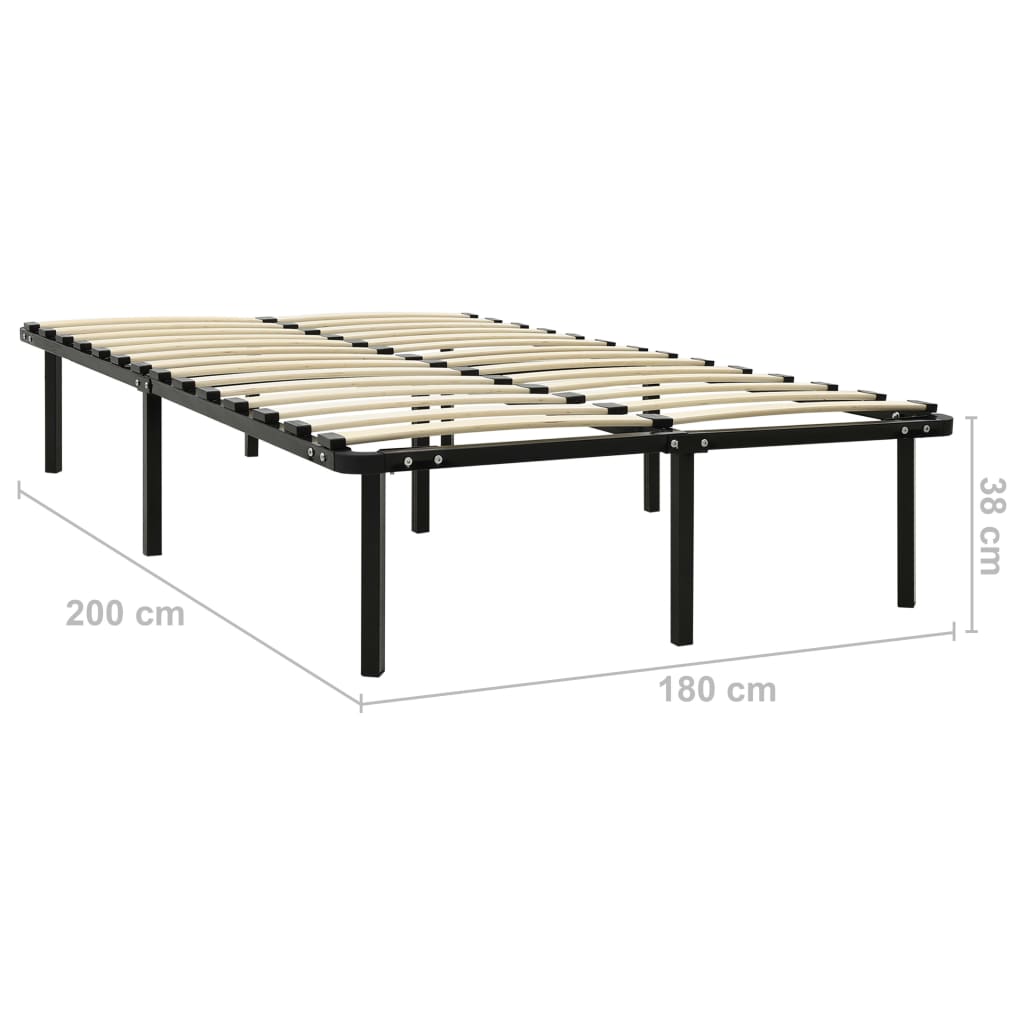 vidaXL Πλαίσιο Κρεβατιού Μαύρο 180 x 200 εκ. Μεταλλικό