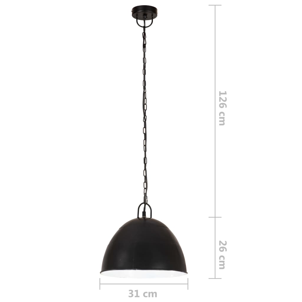 vidaXL Φωτιστικό Κρεμαστό Vintage Στρογγυλό 25 W Μαύρο 31 εκ. Ε27