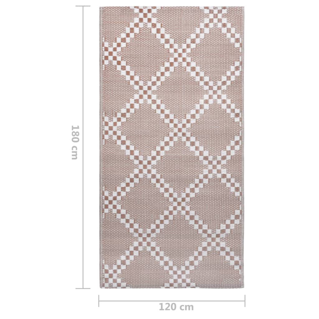 vidaXL χαλί εξωτερικού χώρου ARAKIL καφέ 120x180 cm PP