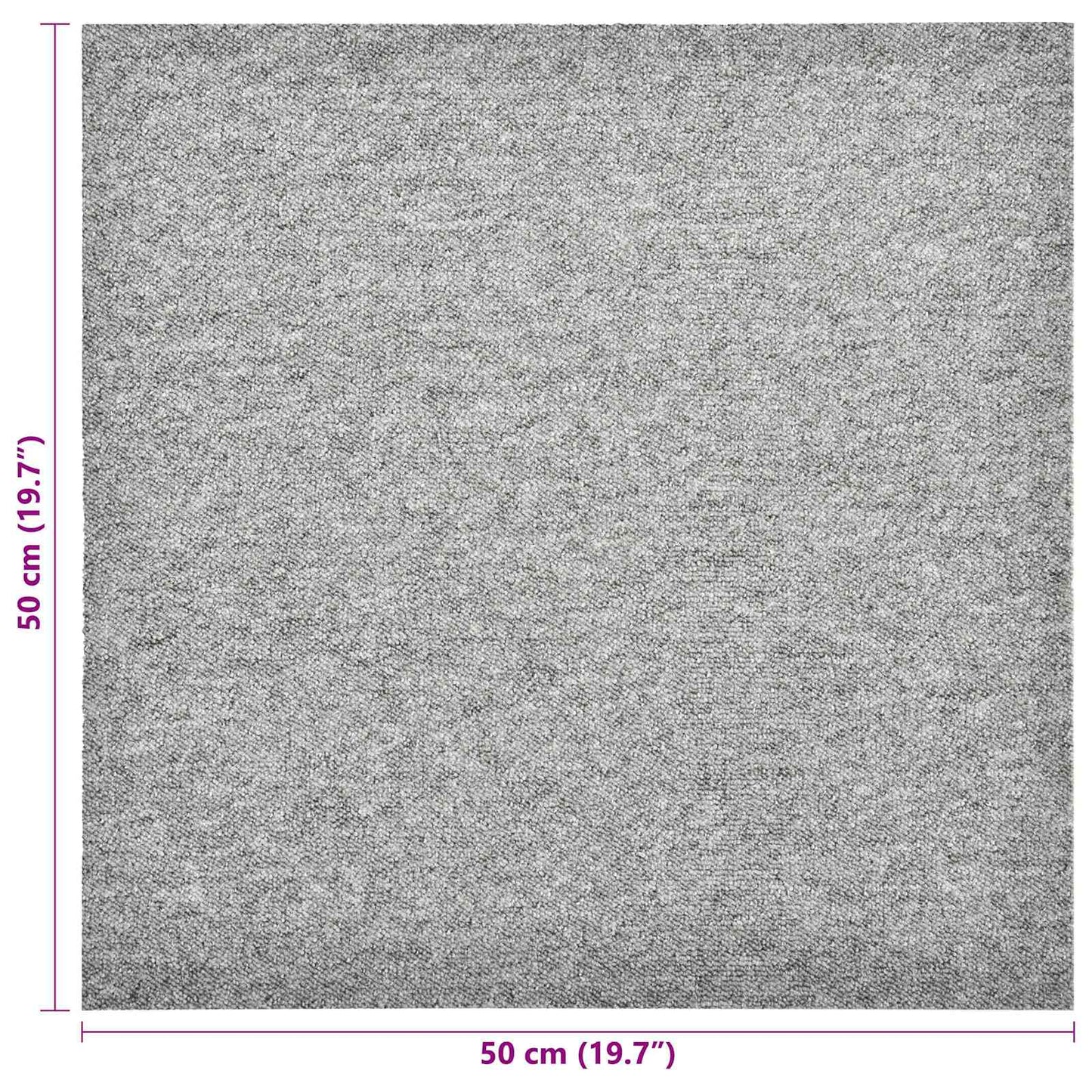 vidaXL Χαλί 20 pcs Ανοιχτό γκρι 50 x 50 cm 100% Πολυπροπυλένιο