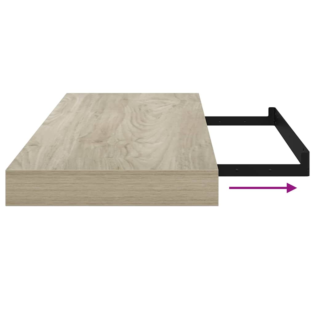 vidaXL Ράφια Τοίχου 4 τεμ. Χρώμα Δρυός 60x23,5x3,8 εκ. MDF