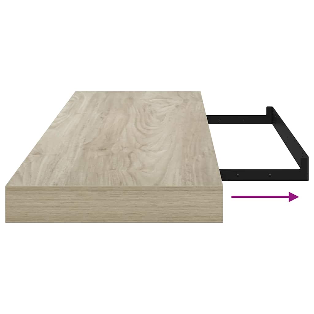 vidaXL Ράφια Τοίχου 2 τεμ. Χρώμα Δρυός 80x23,5x3,8 εκ. MDF