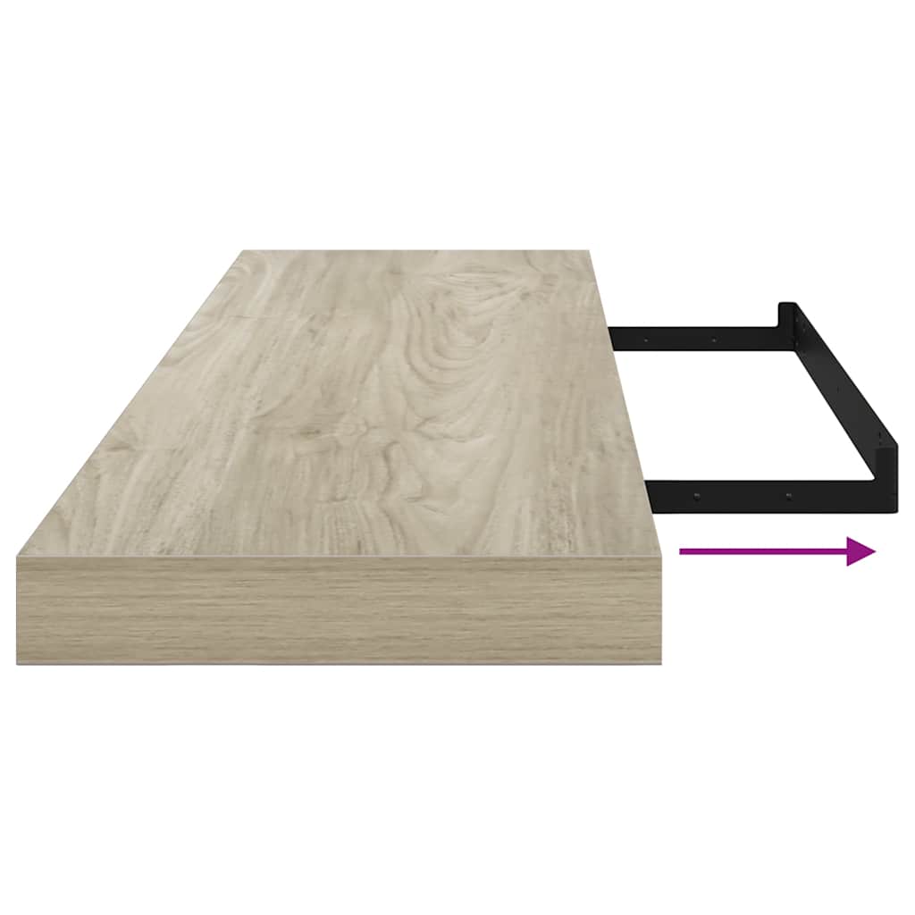 vidaXL Ράφια Τοίχου 2 τεμ. Χρώμα Δρυός 90x23,5x3,8 εκ. MDF