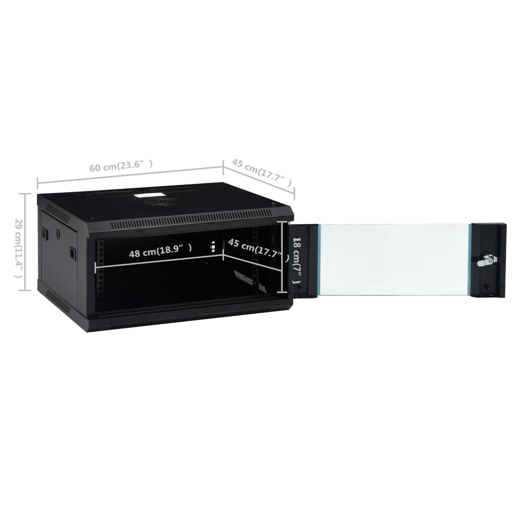 vidaXL Καμπίνα Δικτύου Επιτοίχια 4U 19'' IP20 600 x 450 x 285 χιλ.
