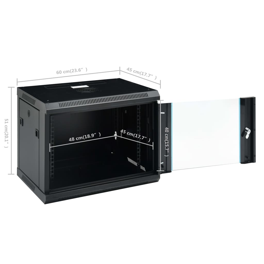 vidaXL Καμπίνα Δικτύου Επιτοίχια 9U 19'' IP20 600x450x510 χιλ.