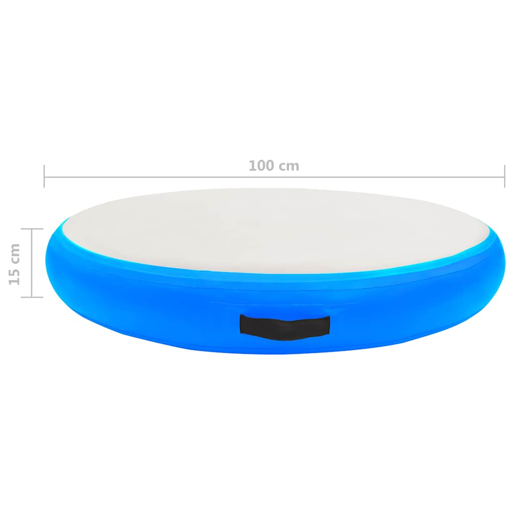 vidaXL Στρώμα Γυμναστικής Φουσκωτό Μπλε 100x100x15 εκ. PVC με Τρόμπα