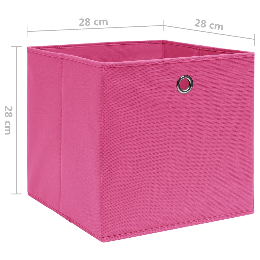 vidaXL Κουτιά Αποθήκευσης 4 τεμ. Ροζ 28x28x28 εκ. Ύφασμα Non-woven