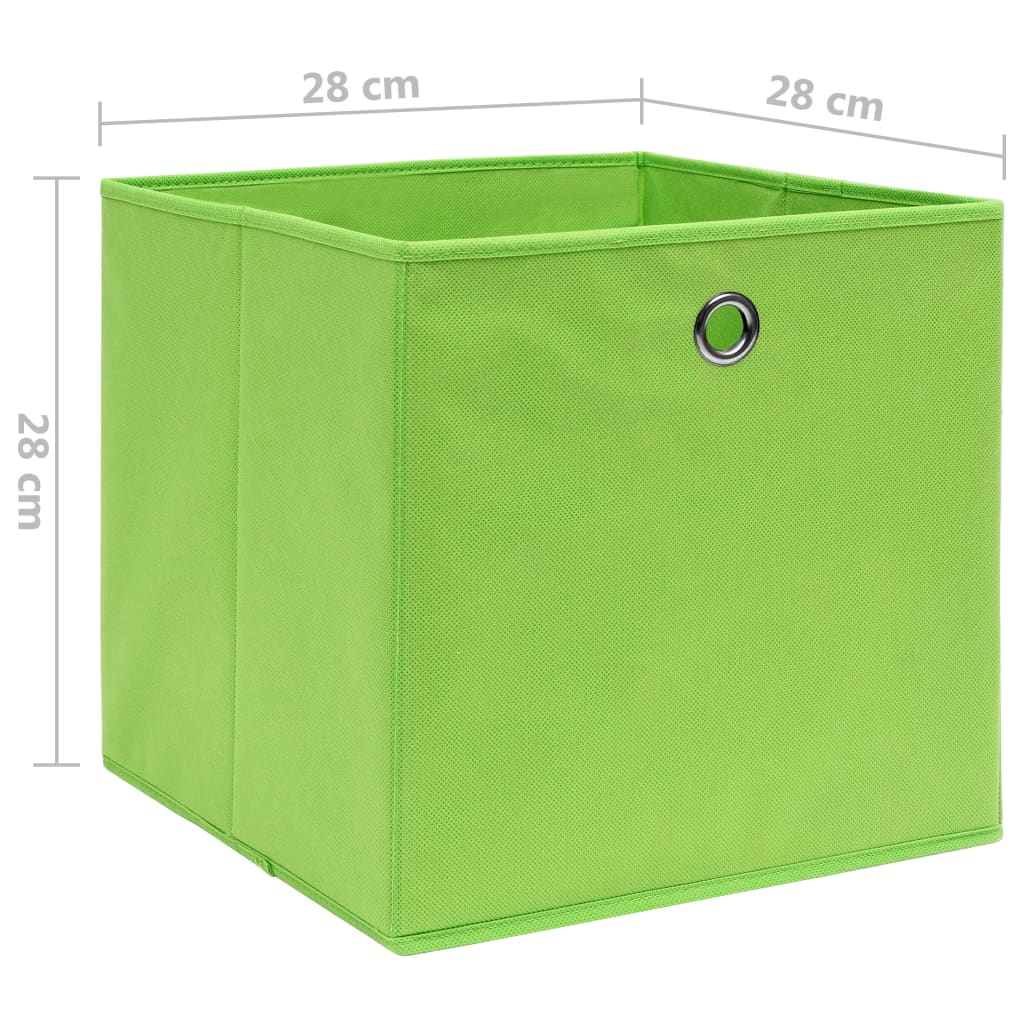 vidaXL Κουτιά Αποθήκευσης 4 τεμ. Πράσινα 28x28x28 εκ. Ύφασμα Non-woven