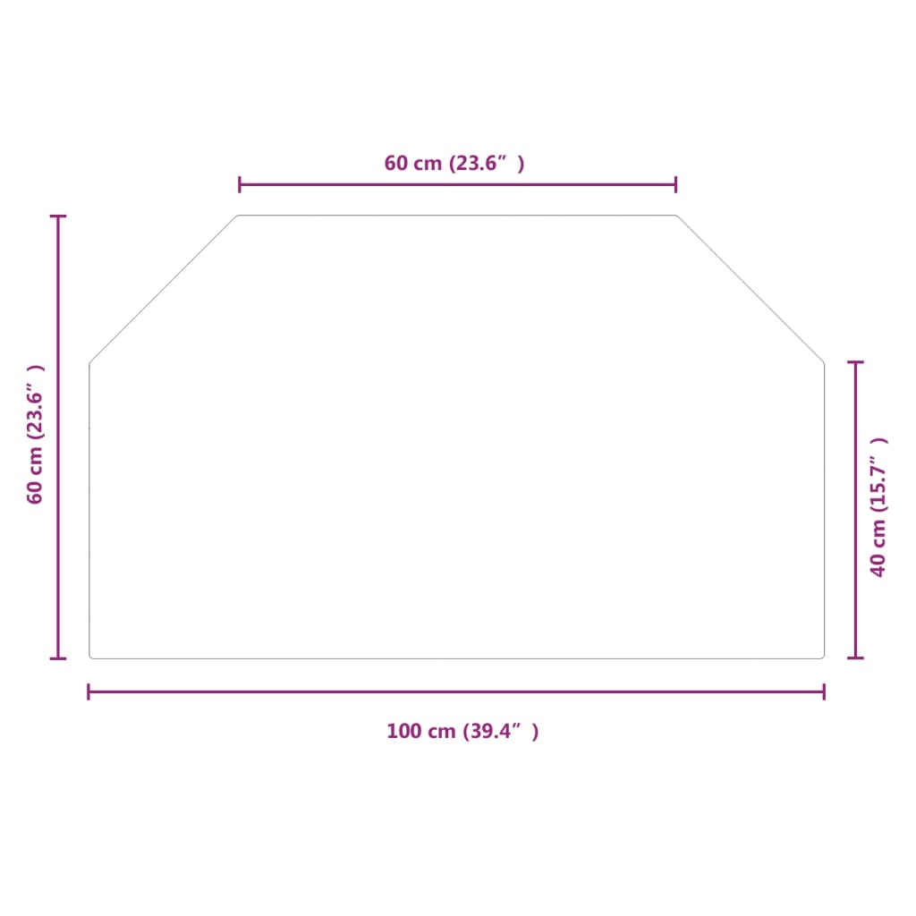 vidaXL Πλάκα Τζακιού Εξάγωνη 100 x 60 εκ. Γυάλινη