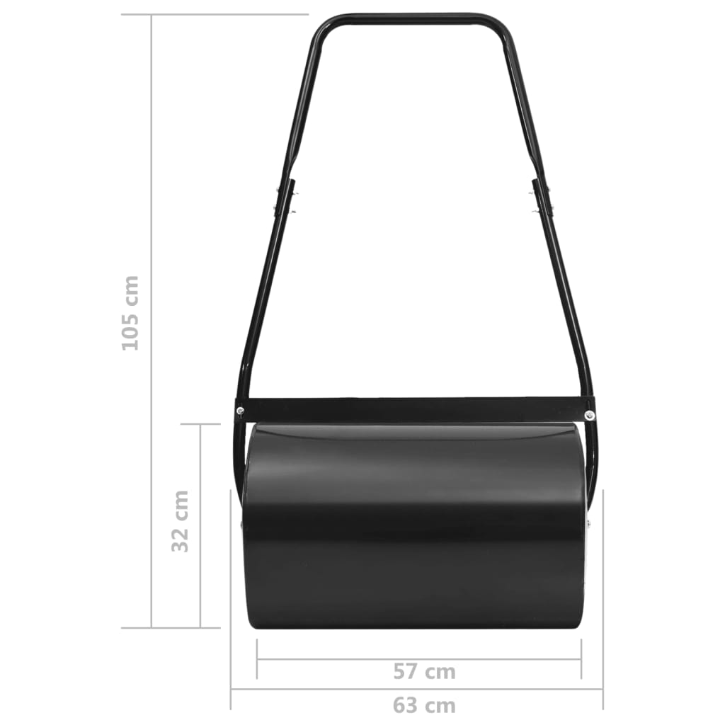 vidaXL Κύλινδρος Γκαζόν Μαύρος 63 εκ. 50 Λίτρων