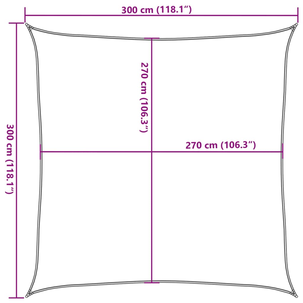 vidaXL Πανί Σκίασης Ανθρακί 3 x 3 μ. από HDPE 160 γρ./μ²