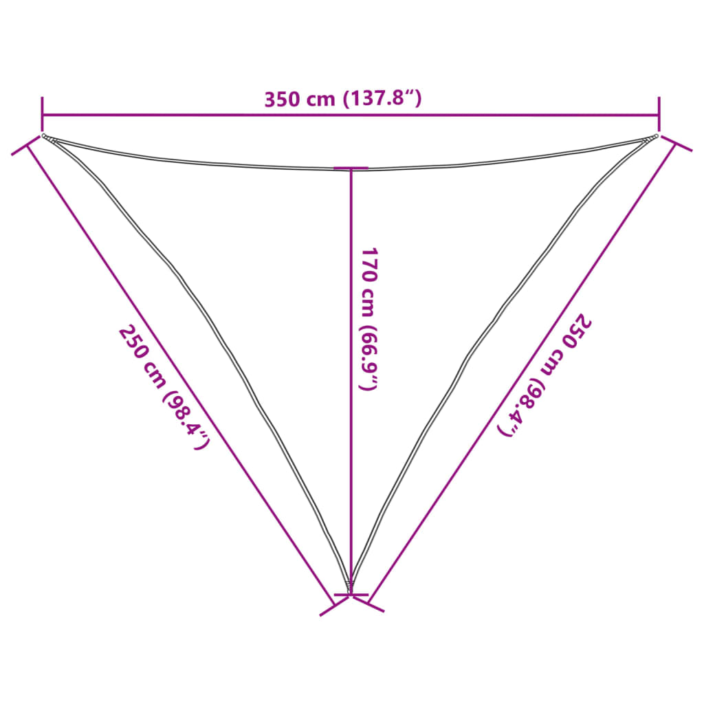vidaXL Πανί Σκίασης Ανθρακί 2,5 x 2,5 x 3,5 μ. από HDPE 160 γρ./μ²