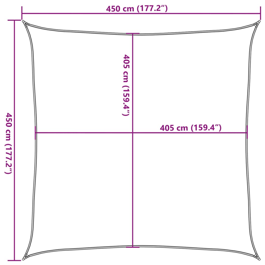 vidaXL Πανί Σκίασης Κρεμ 4,5 x 4,5 μ. από HDPE 160 γρ./μ²