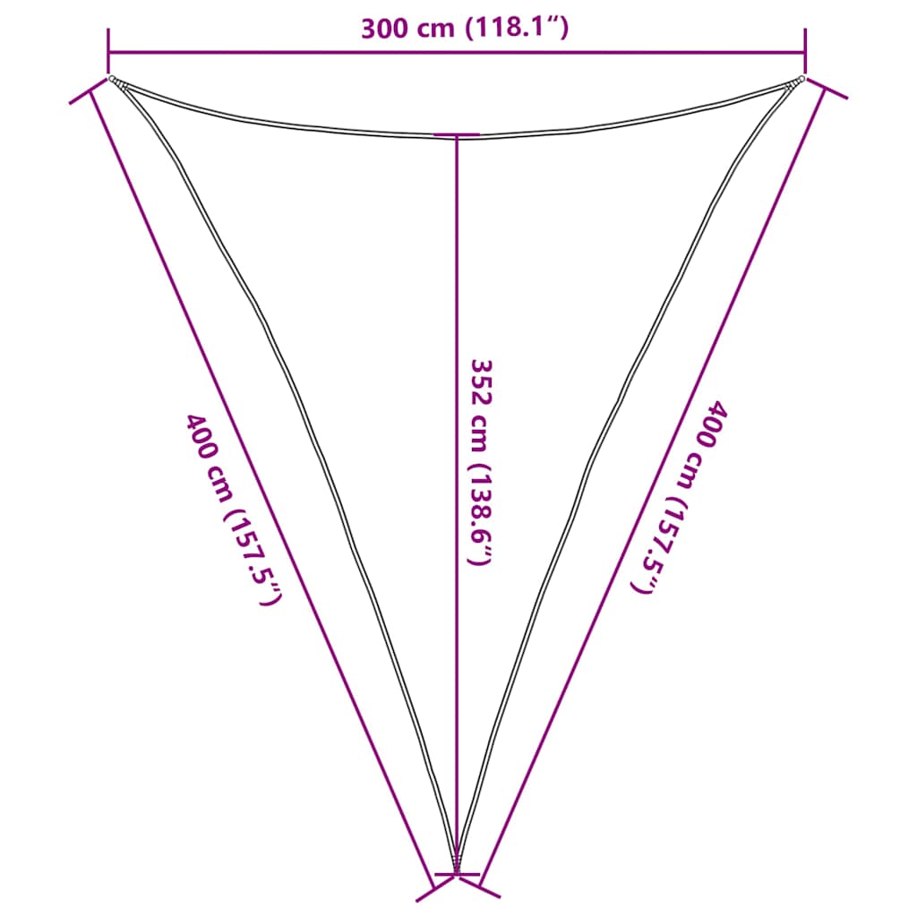 vidaXL Πανί Σκίασης Λευκό 3 x 4 x 4 μ. από HDPE 160 γρ./μ²
