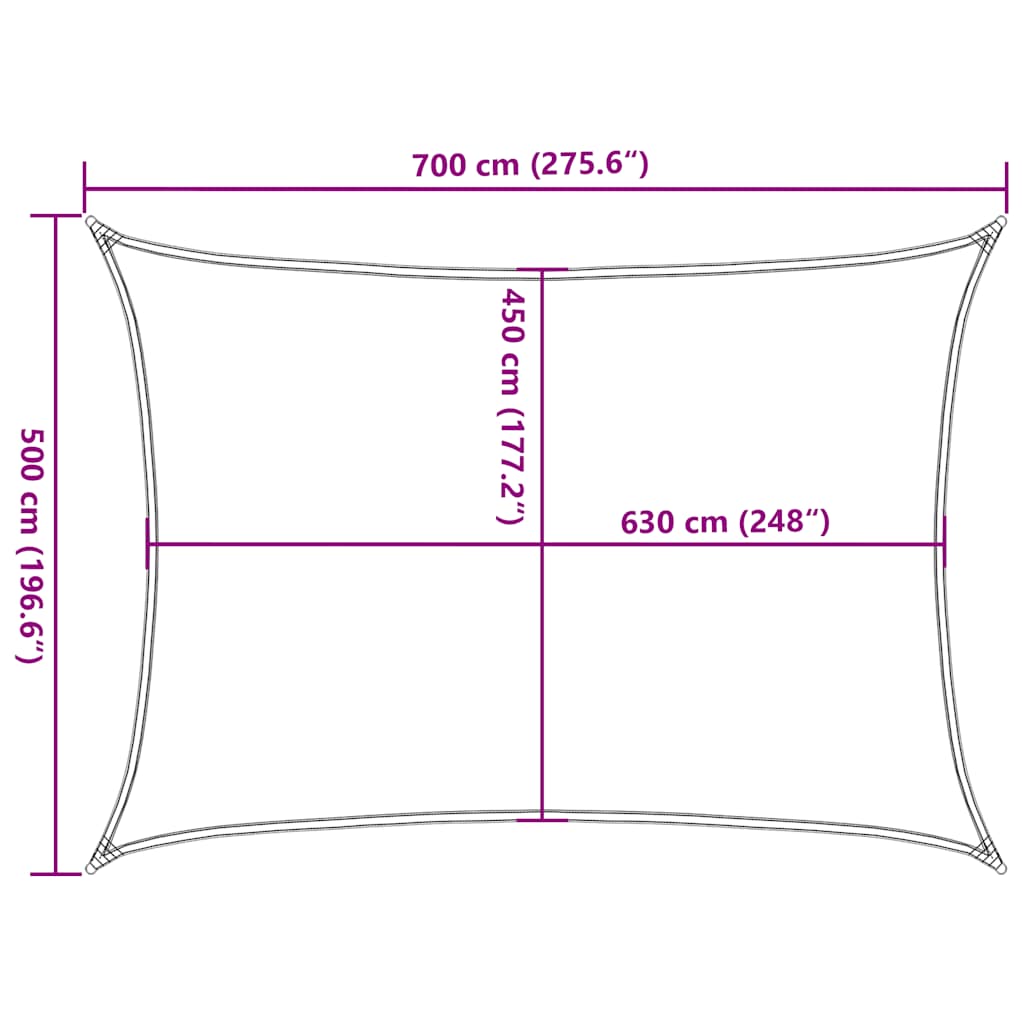vidaXL Πανί Σκίασης Taupe 5 x 7 μ. από HDPE 160 γρ/μ²